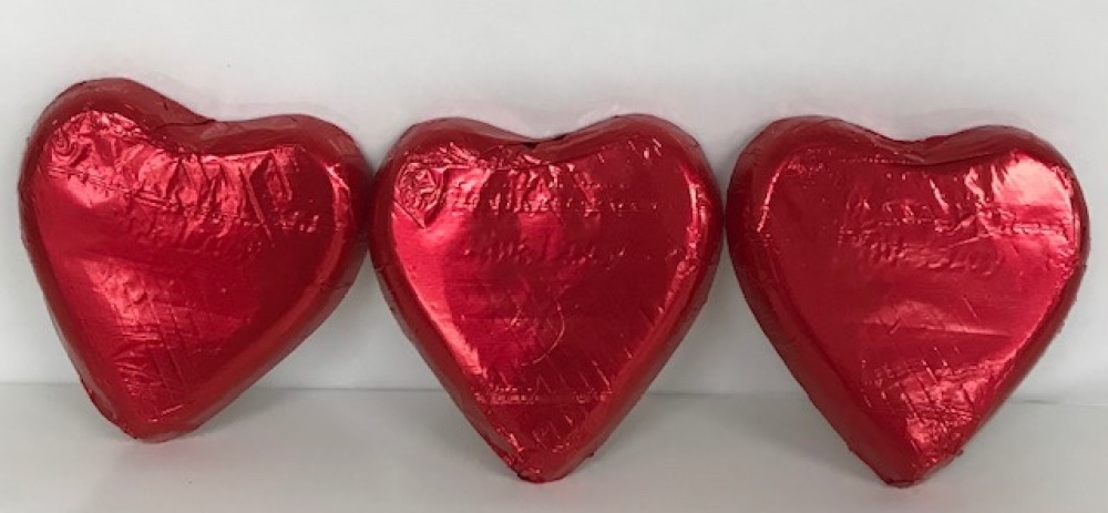 Pink lady chocolate hearts (pack of 3)