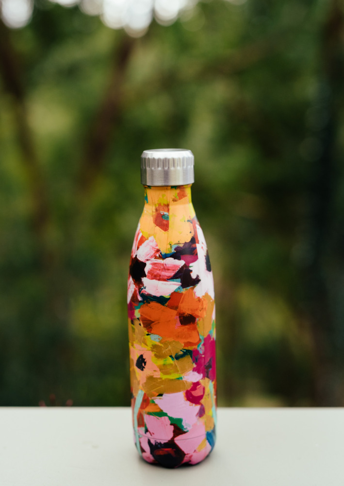 Anna Blatman Pink Floral Print Insulated Water Bottle